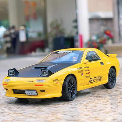 1:32MazdaRX7汽车模型仿真合金头文字D汽车模型JDM跑车男孩玩具