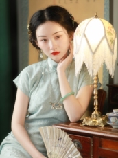 Старинное пальто 清枝韵丨一城风絮丨短袖复古民国风提花立领少女旗袍日常可穿原创 1956499227