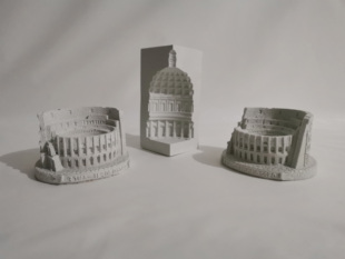 DIY水泥摆件北欧风格神庙穹顶/古罗马斗兽场桌面书靠清水混凝土