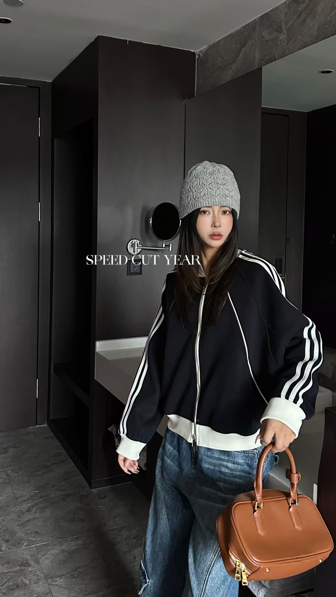 美式松弛感外套女2025秋冬加厚卫衣开衫棒球服夹克速裁琪年正品