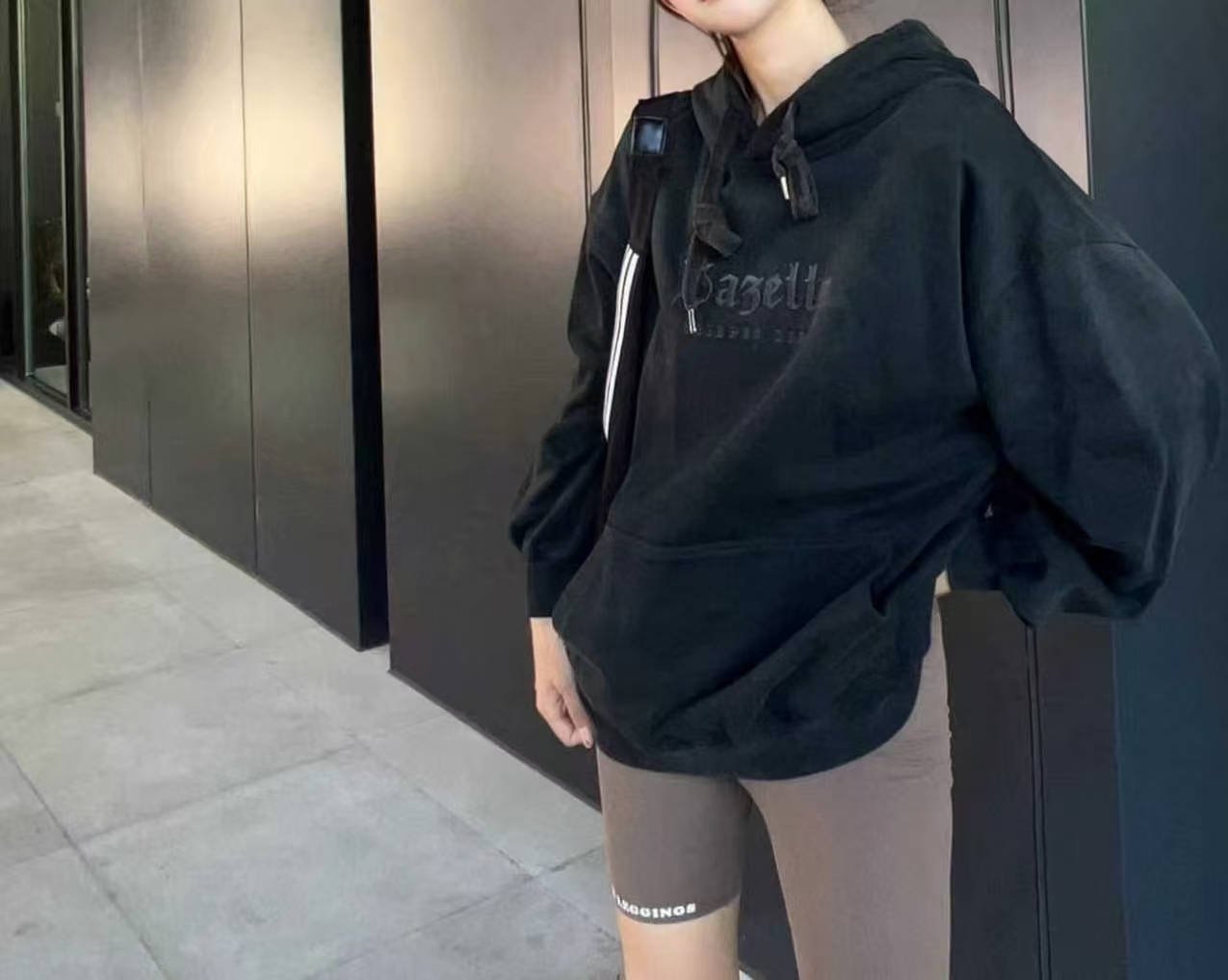 美式2025秋季新款H.D.J嘿店家正品纯棉高克水洗大毛圈连帽卫衣女