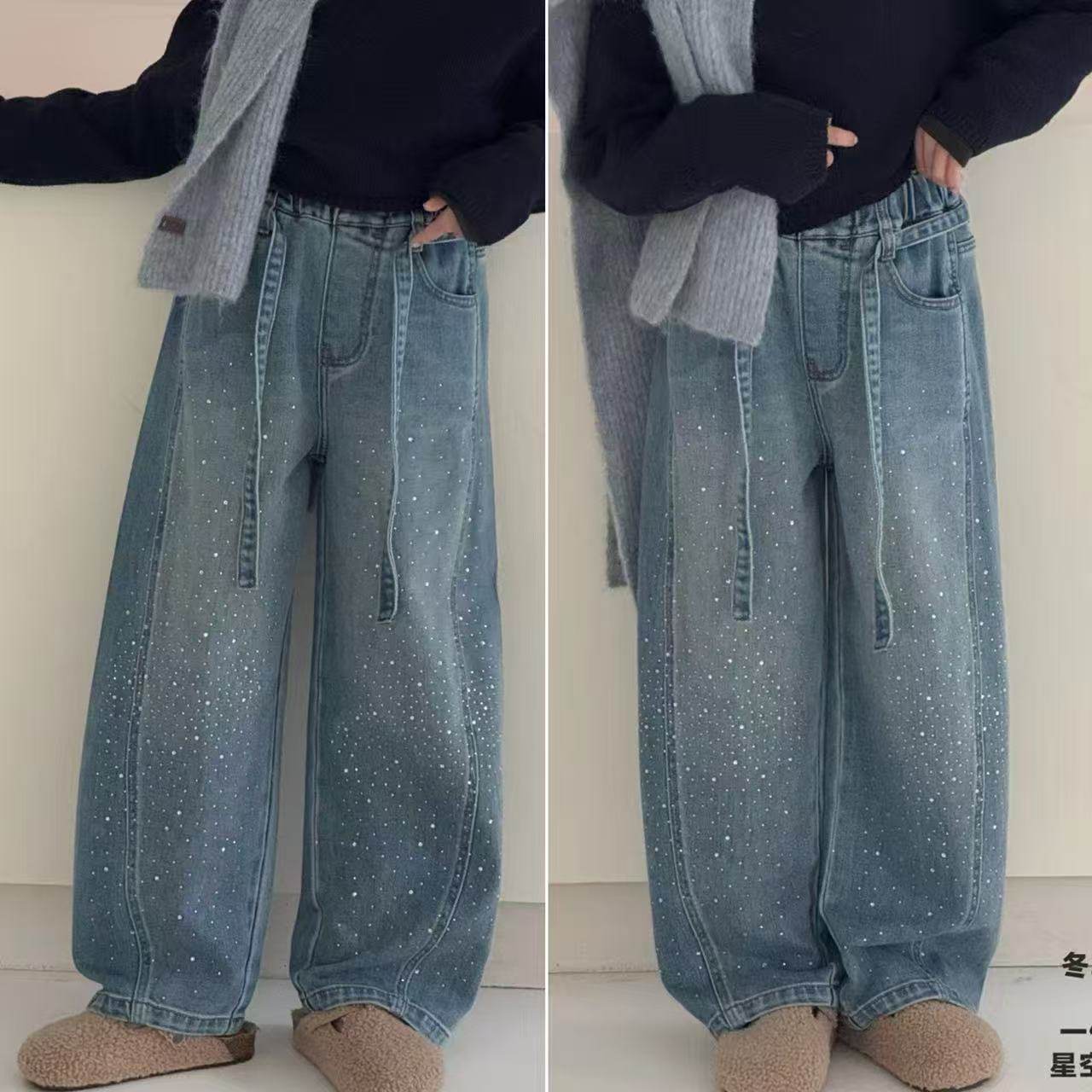 女童牛仔裤2026春季新款韩版女孩洋气直筒休闲裤中大童120-170码,童装/婴儿装/亲子装,儿童牛仔裤,淘宝优惠券,粉丝福利购,淘宝优惠卷