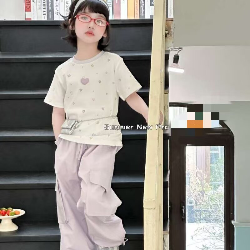 品牌女童短袖2026夏季新款女孩辣妹T恤半袖纯棉上衣中大童120-160