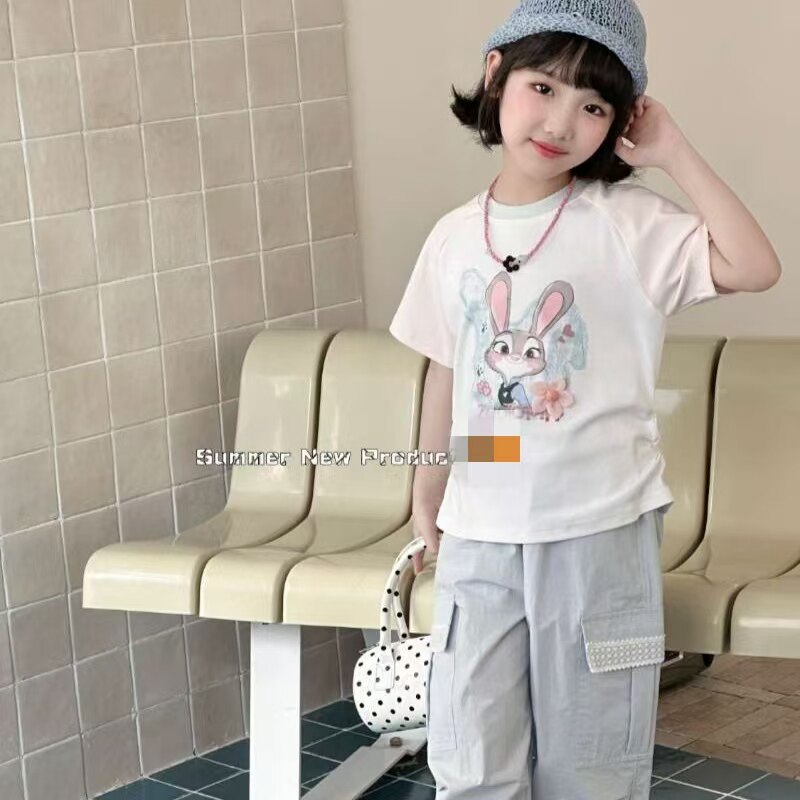 品牌女童短袖2026夏季新款女孩洋气辣妹T恤半袖上衣中大童120-160