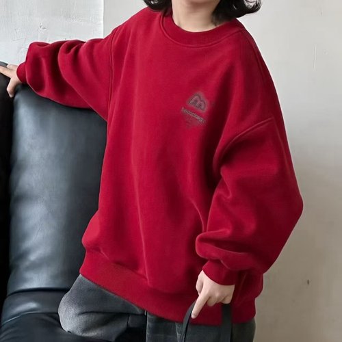 儿童加绒卫衣2025秋冬新款男童圆领加厚上休闲衣打底衫潮120-180