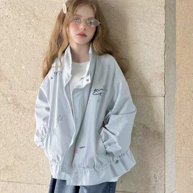 女童外套2026秋季新款女孩甜美洋气卡通冲锋衣休闲上衣潮120-160