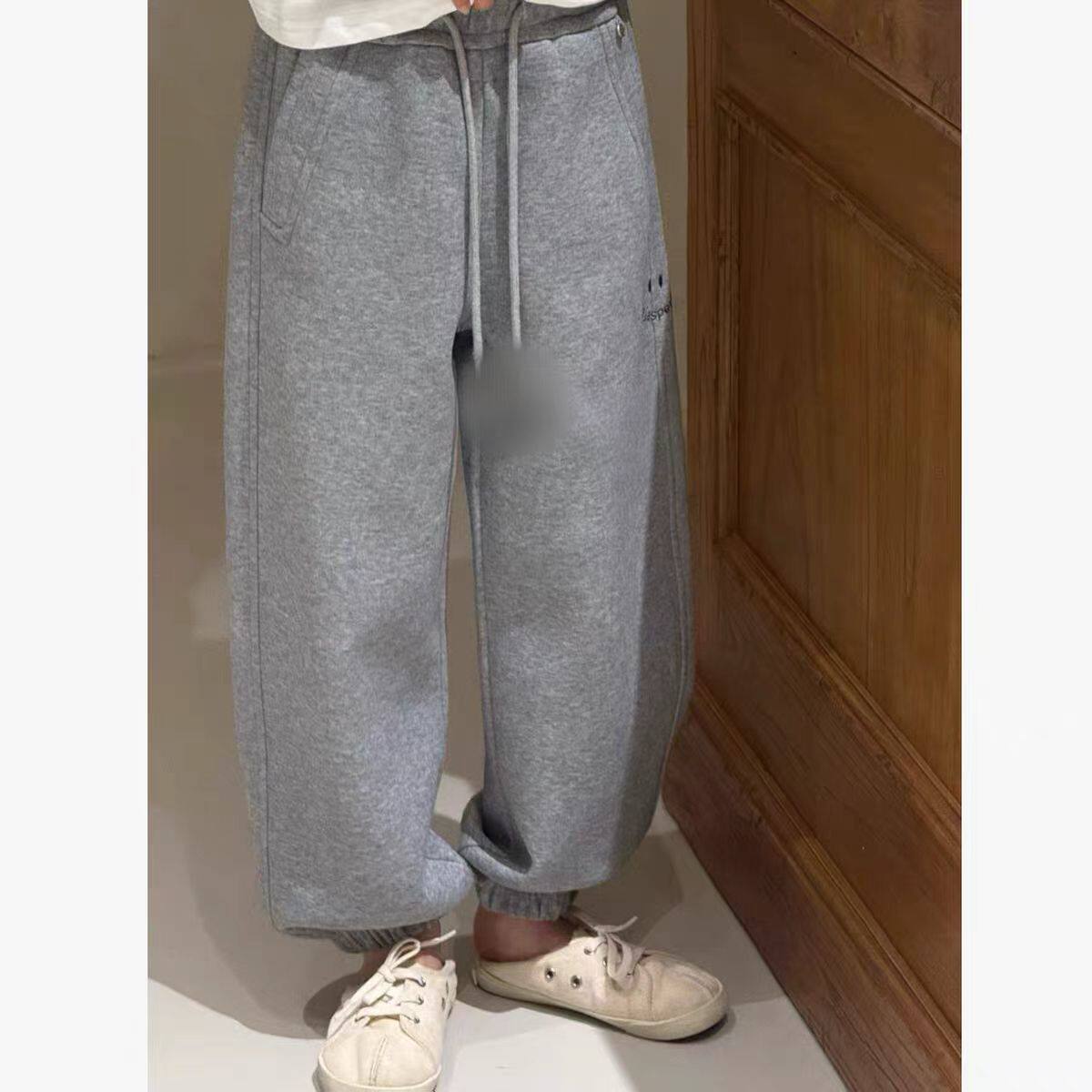 品牌儿童加绒运动裤2025冬季新款加厚休闲裤男童女童卫裤120-170