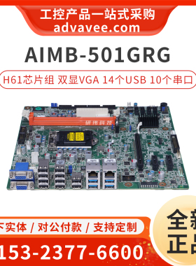 研华工控机主板 AIMB-501GRG Rev.A1 AIMB-501G2 14个USB 双显VGA