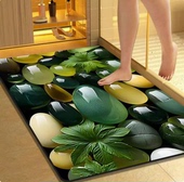 硅胶软藻泥入户进门防滑吸水红色门垫浴室卫生间厨房门口地垫脚垫