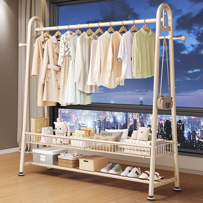 大号晾衣架折叠家用卧室晾衣架简易室内单杆式衣帽架阳台挂衣架子