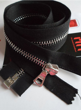 瑞士riri原产 8#拉链 M4白铜单开50-80cm黑拉锁 6#金属门襟链条