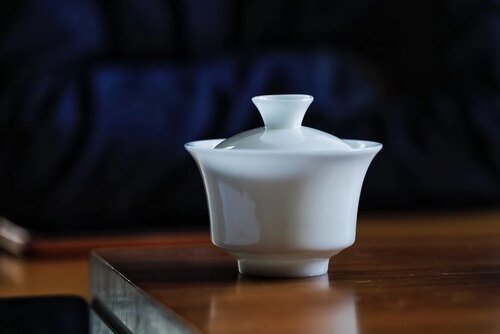 羊脂玉瓷小盖碗90ml左右 德化 温润如玉  曾宪锋（国一级技师