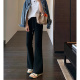 女春夏新款 AMR 薄休闲裤 lu家火爆～显腿长高腰显瘦直筒微喇裤