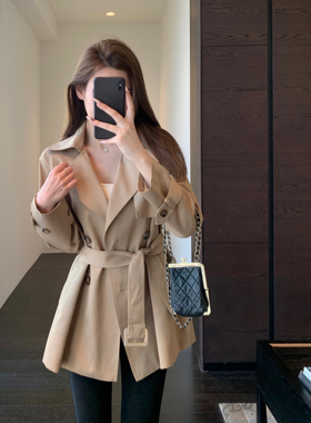 AMR UU◆柜上1W+B家英伦风双排扣卡其色风衣外套女上衣2026春新