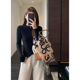 女上衣新款 AMR 保暖双面绒舒适显瘦加绒打底衫 秋冬搭配神器