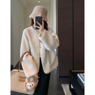 慵懒时髦保暖厚实毛绒绒大衣女外套秋冬新款 冬日氛围感 AMR