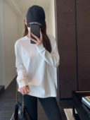 T恤女秋冬新款 AMR 单穿叠穿打底衫 宽松显瘦白色棉长袖 百搭W