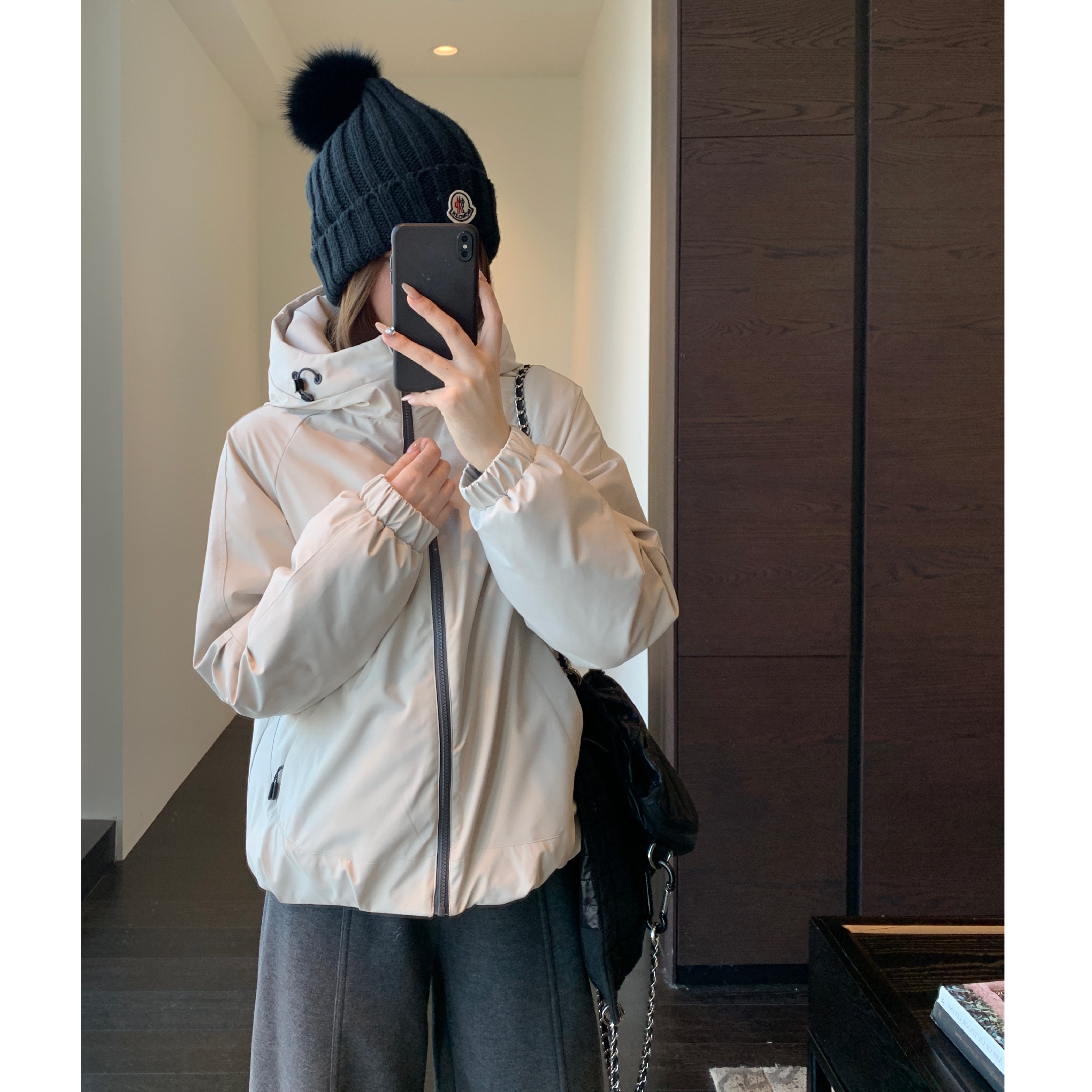 AMR UU◆酷帅时髦 保暖连帽冲锋衣加厚外套羽绒服女2025新款秋冬