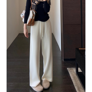 羊绒羽绒纱保暖高腰加绒直筒阔腿裤 奢华质感 女2025新冬 AMR