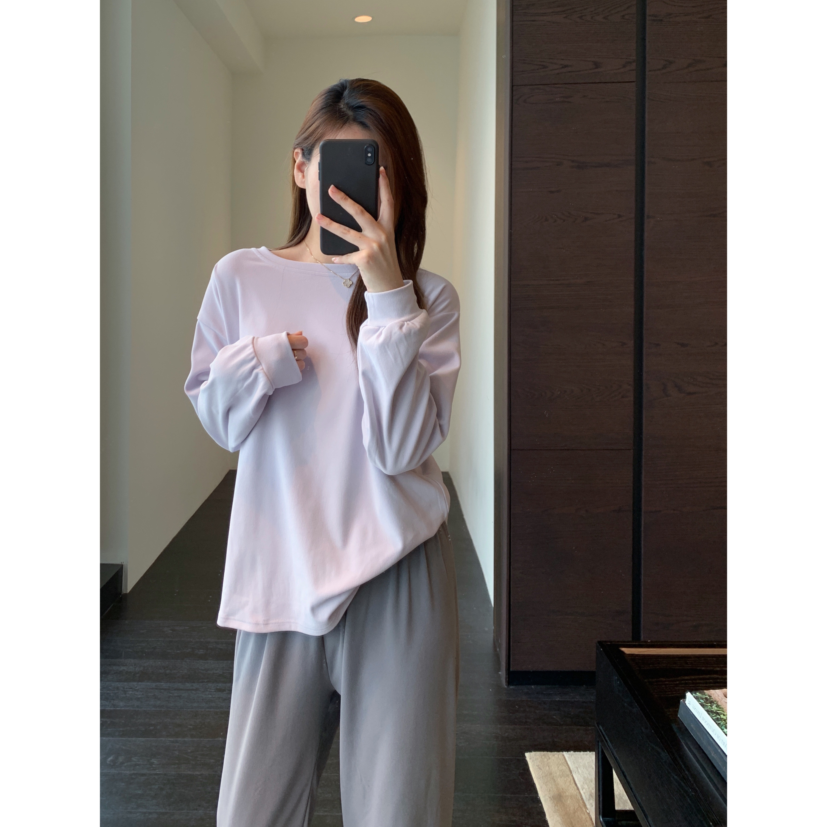 AMR UU◆日单好货 软糯舒适保暖家居服长袖裤套装女睡衣秋冬新款