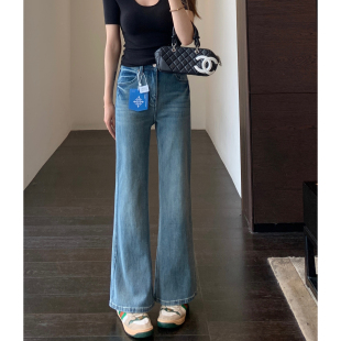 女春夏2026新款 瘦瘦裤 高腰显瘦阔腿牛仔裤 ～大长腿微喇裤 AMR