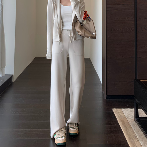 AMR UU◆显瘦神裤 lulu柜上款垂顺凉感高腰直筒裤宽松阔腿裤女新