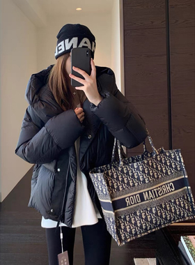 AMR UU◆柜上1W+保暖三星95白鸭绒泡芙羽绒服短款连帽女秋冬新款