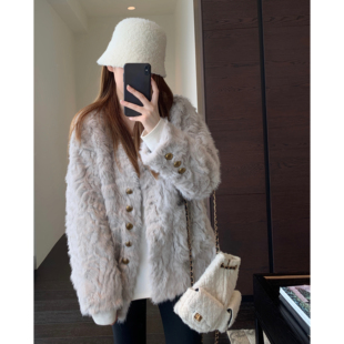 氛围感保暖显瘦毛绒厚外套女上衣2025新款 温柔贵气 秋冬 AMR