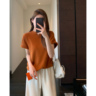 上衣女T恤2026新款 AMR ～搭配神器舒适磨毛正肩短袖 可穿三季