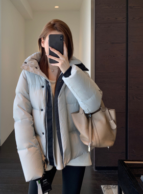 AMR UU◆柜上1w+保暖鹅绒服加厚连帽短款羽绒服女2025新款秋冬季