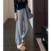 女2025新款 一条过冬 AMR 加绒加厚两穿直筒裤 休闲卫裤 秋冬季