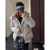 lu家五格三星90白鸭绒短款 AMR 型 火爆版 连帽羽绒服女秋冬新