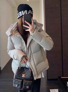 AMR UU◆火爆版型 lu家五格三星90白鸭绒短款连帽羽绒服女秋冬新