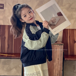 现货波拉韩bora儿童棒球服中大童休闲外套韩国童装秋季女童拼色潮