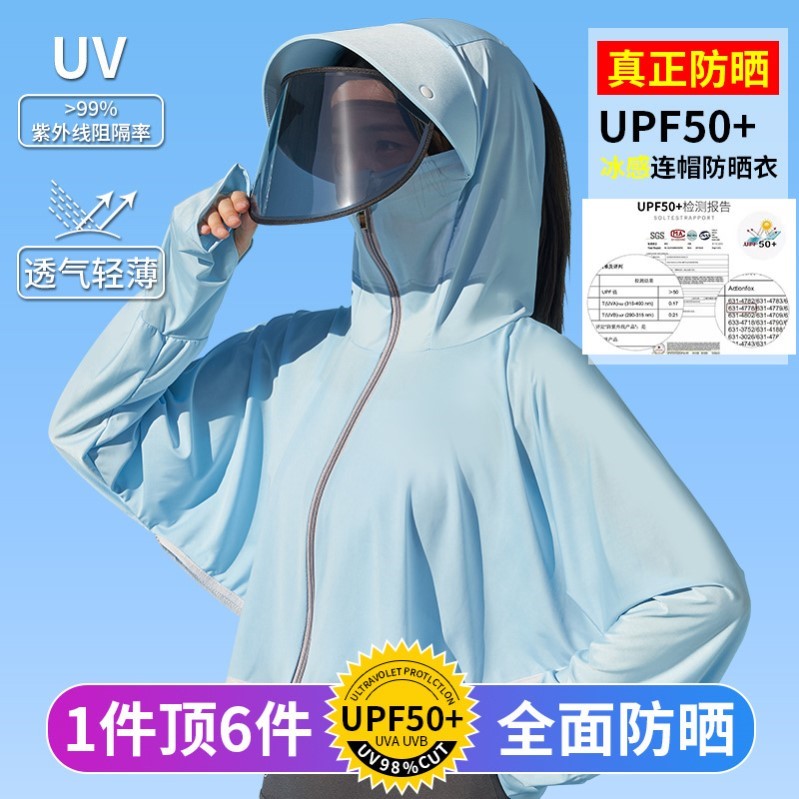 防晒帽女夏季防紫外线遮阳帽子骑车遮脸面纱太阳帽防晒面罩神器