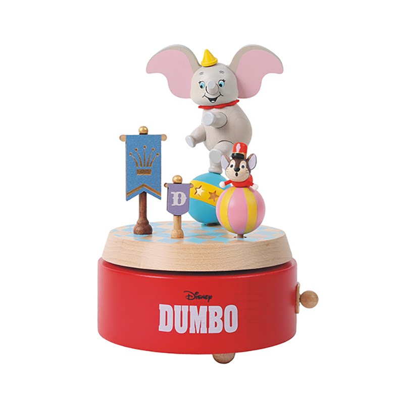 迪士尼小飞象dumbo木质音乐盒多旋转八音盒儿童圣诞礼物