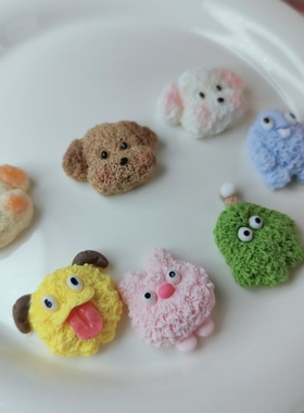 【对对碰】搞怪小怪兽diy树脂发夹奶油胶手机壳材料平底创意潮流