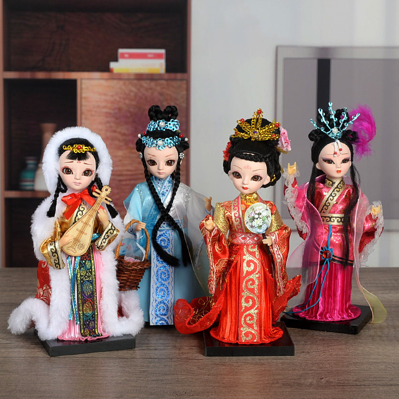 中国风特色绢人娃娃四大美女人偶图片