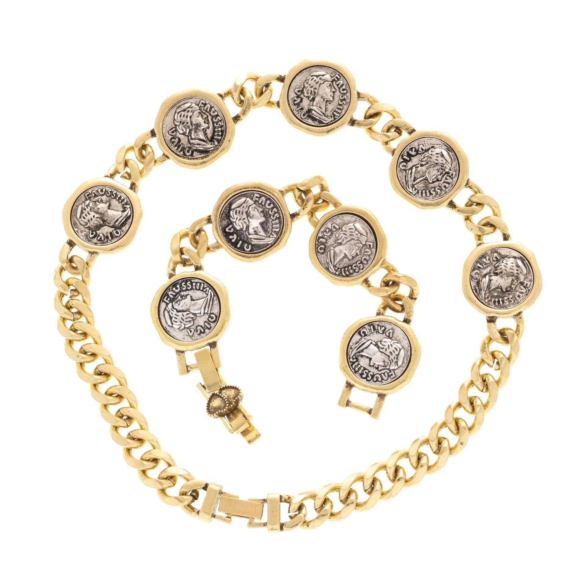 法式复古古币款高级感气质复古金做旧女古币项链手链耳饰戒指套装,饰品/流行首饰/时尚饰品新,组合套装,淘宝优惠券,粉丝福利购,淘宝优惠卷