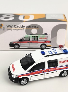 香港微影Tiny城市合金车模型 80福士Caddy警车警察车(AM7452)