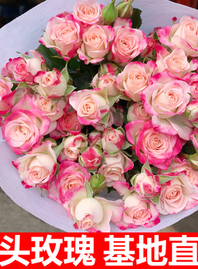 多头玫瑰花云南鲜花花束基地直发速递同城橙色芭比家用教师节礼物