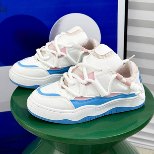 男鞋子潮鞋2024年新款低帮运动板鞋男生韩版白底小众设计面包鞋男