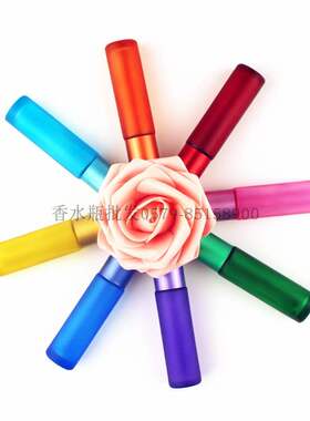10ML天然能量宝石滚珠瓶 厚款彩色磨砂玻璃走珠瓶 香水瓶 精油瓶