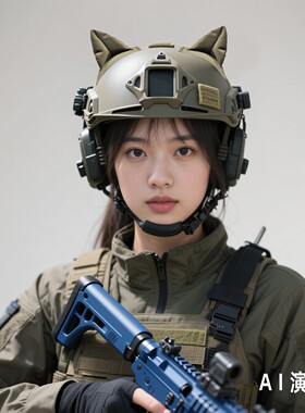 fast战术头盔贴片猫耳猫娘可爱军事风cosplay wargame魔术贴萌系