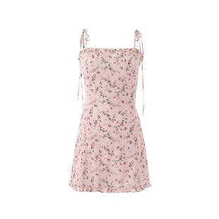 全场第二件半价2025夏季甜美碎花吊带连衣裙女法式复古收腰短款