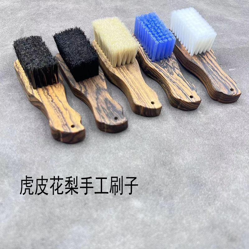 虎皮花梨手工绑线迷你凤尾文玩猪鬃纳米马颈鬃刷金刚核桃菩提子刷