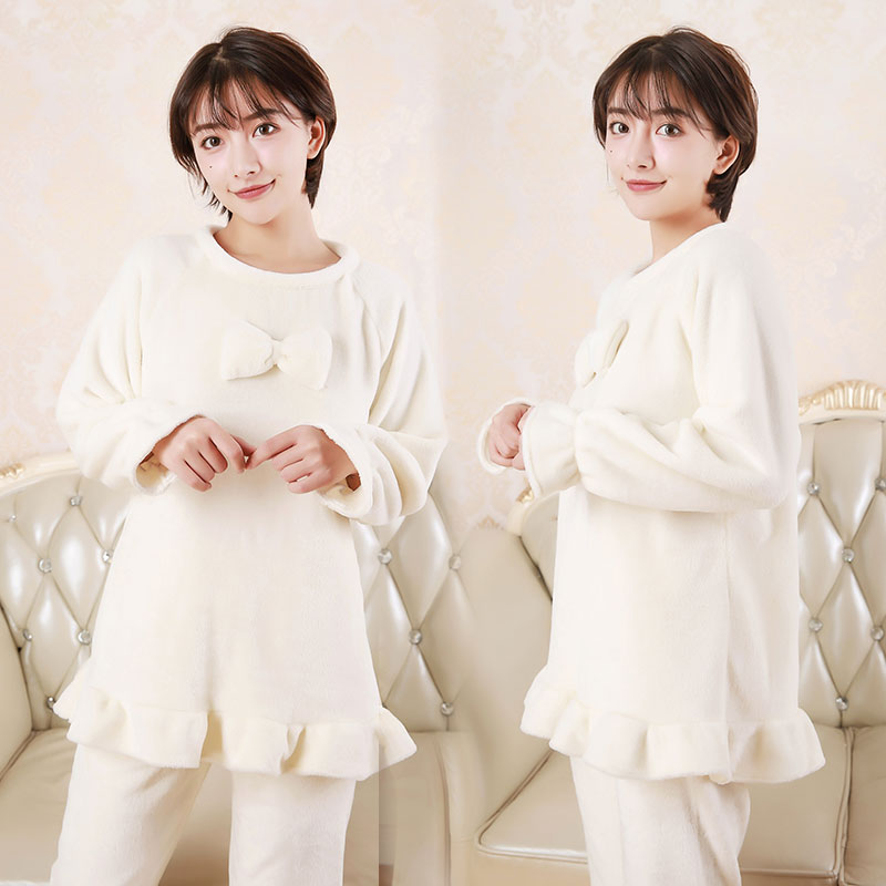Mùa thu và mùa đông quần pyjama nhung nhung đồ ngủ phụ nữ dày flannel giản dị ấm eo lỏng co lại quần mới nhà quần jean nam ống suông