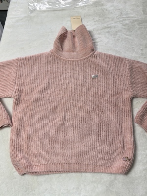 荷兰苏打scotch soda秋冬女童针织衫高领套头毛衣粉色厚实出口