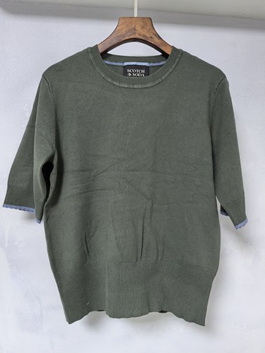 荷兰苏打scotch soda女装春秋夏针织衫中袖套头圆领棉外贸原单