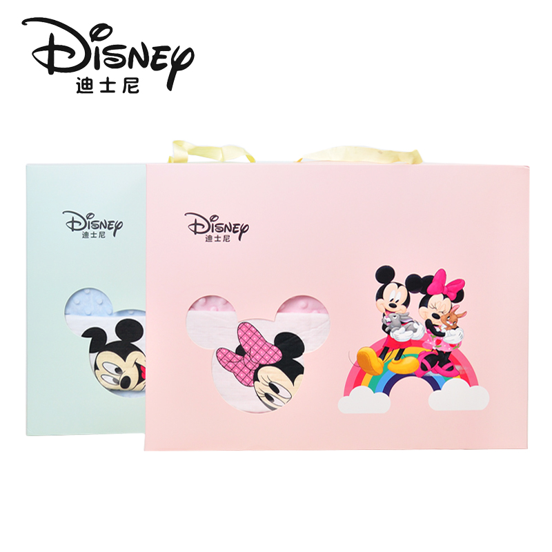 2025新正品Disney迪士尼宝宝豆豆毯礼盒新生儿童毛毯幼儿园被四季